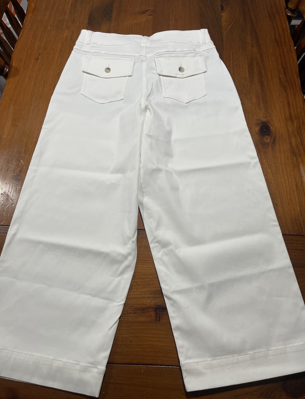NWT SPANX REVOLVE Stretch Twill Cropped Wide Leg Pant in Bright White Size 2X - Picture 5 of 7